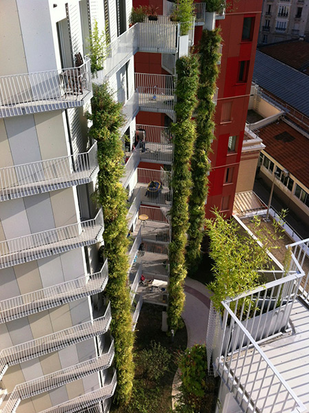 Ciel Rouge création - Architecture - Logements collectifs - Logements sociaux écologiques et paysagers - Croix Nivert - Paris